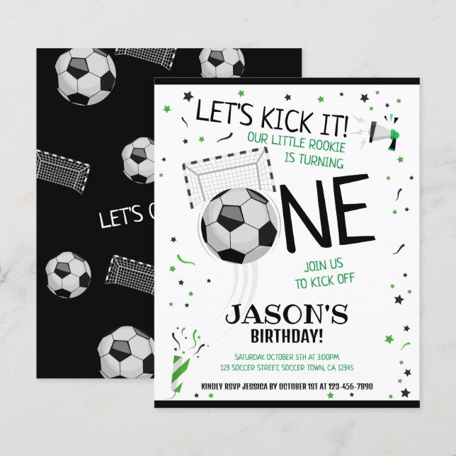 Little Rookie Soccer Budget 1st Birthday (Front/Back)