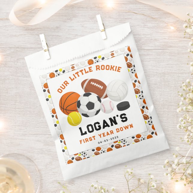 Little Rookie Sports 1st Birthday Party | All-Star Favour Bag (Clipped)
