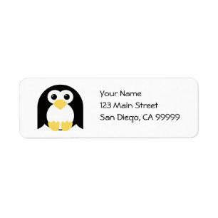 Little Round Penguin Return Address Label