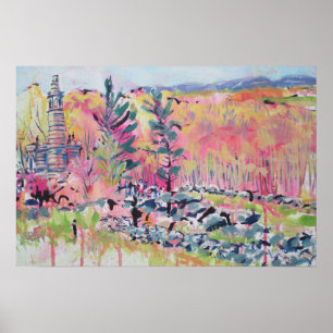 Little Roundtop Gettysburg Pennsylvania Redbuds Poster