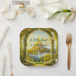 Little Royal Is on the Way   Fairytale Princess Paper Plate