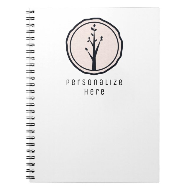 Little Rustic Tree Nature Minimalist Organic Notebook (Front)