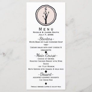 Little Rustic Tree Nature Wedding Reception Menu