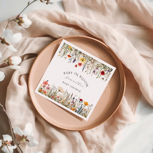 Little Rustic Wildflower Flower Baby Shower Napkin (Creator Uploaded)