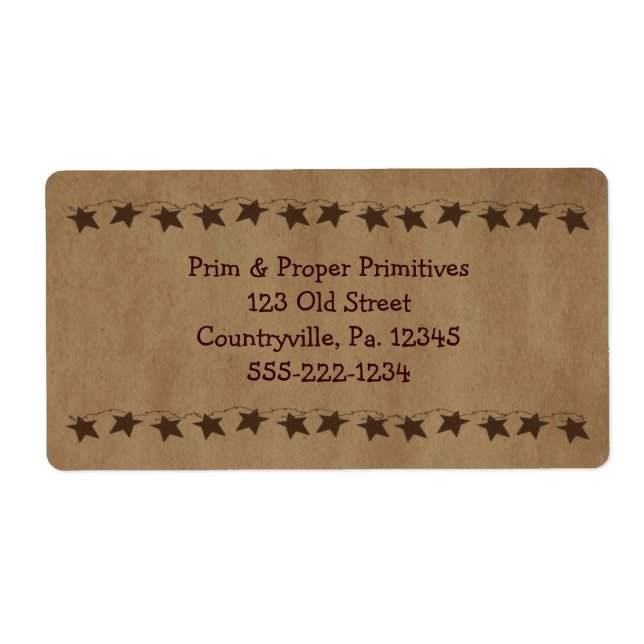 Little Rusty Stars Business Label (Front)