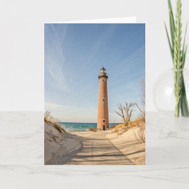 Little Sable Point Lighthouse at Lake Michigan Card (Front)