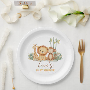 Little Safari Adventure Baby Shower Paper Plate