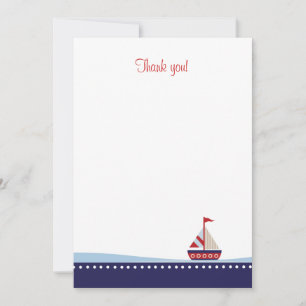 Little Sailboat Flat Thank You note Card