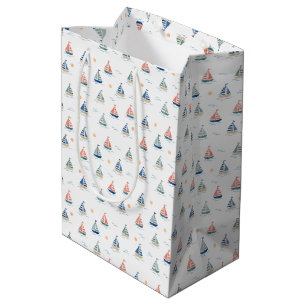 Little Sailboats Nautical Medium Gift Bag