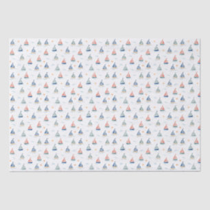 Little Sailboats Nautical Sailboat Tissue Paper