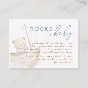 Little Sailor Bear Baby Shower Books For Baby Enclosure Card