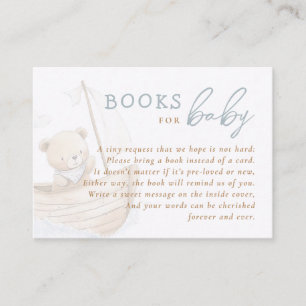 Little Sailor Bear Baby Shower Books For Baby  Enclosure Card