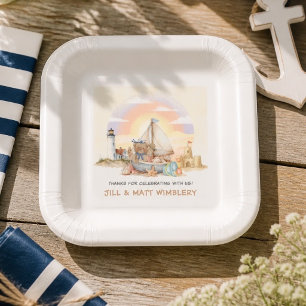 Little Sailor Nautical Baby Shower Paper Plate
