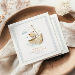 Little Sailor Teddy Bear Baby Shower Napkin