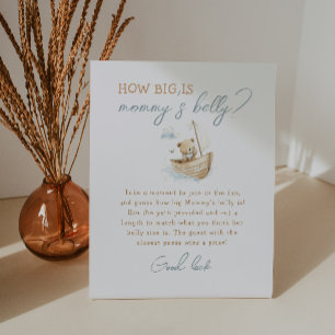 Little Sailor Teddy Bear How Big Is Mummy's Belly Pedestal Sign