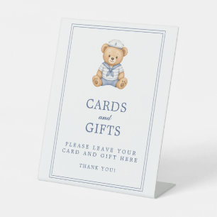 Little Sailor Teddy Bear Nautical Cards and Gifts Pedestal Sign
