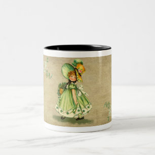 Little Saint Patty's Day Girl-Mug Two-Tone Coffee Mug