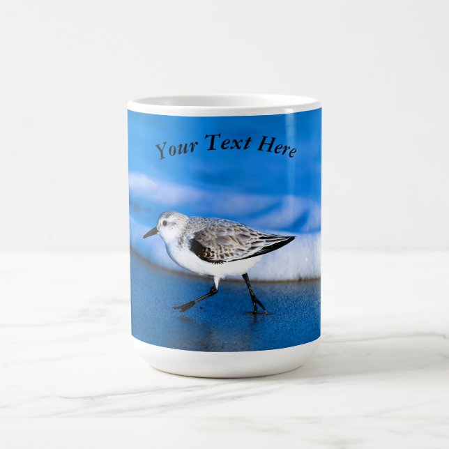 Little Sanderling Bird By Sea Coffee Mug (Center)
