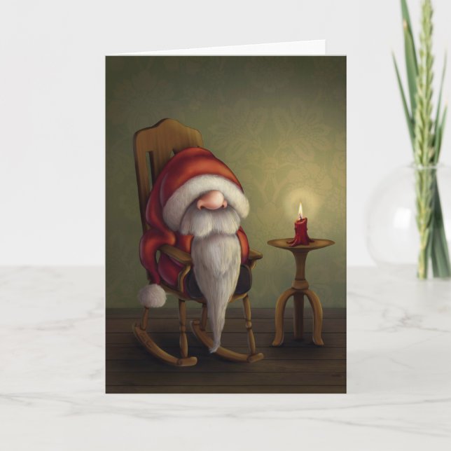 Little Santa in his rocking chair Holiday Card (Front)