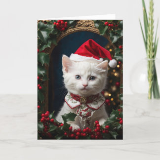 Little Santa Kitty Thank You Card