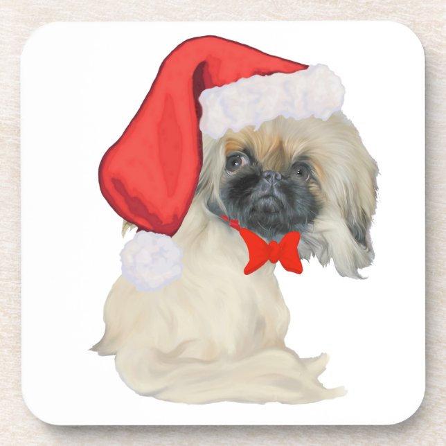 Little Santa Pekingese Coaster (Front)