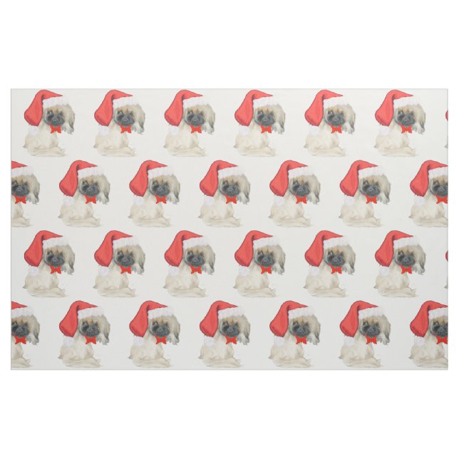 Little Santa Pekingese Fabric (Yard)