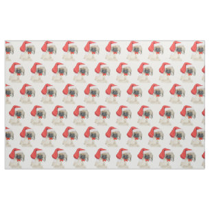 Little Santa Pekingese Fabric