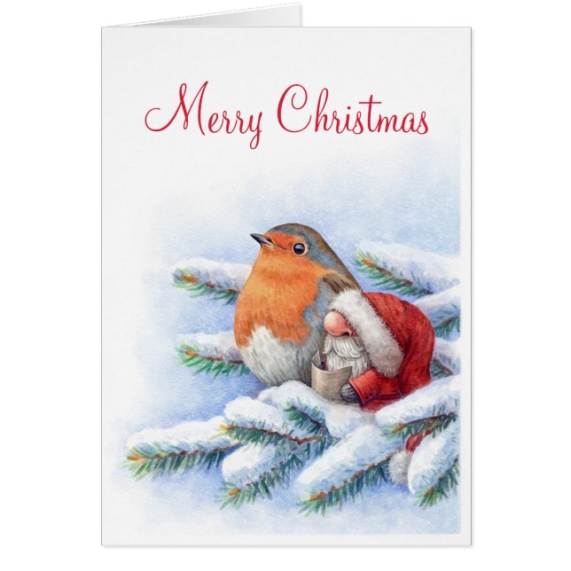 Little Santa with a red robin (Front)