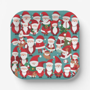 Little Santas Paper Plate