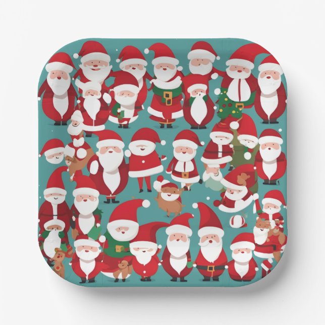 Little Santas Paper Plate (Front)