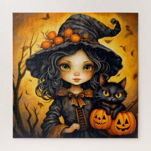 Little Sassy Witch Illustration Jigsaw Puzzle