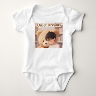 Little Scholar: Cosy Boy & Teddy Bear Reading Kids Baby Bodysuit