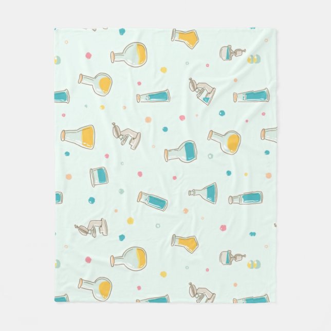 Little Scientist at Work” Cute Kids Science  Fleece Blanket (Front)