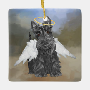 Little Scottie Angel Ceramic Ornament
