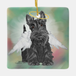 Little Scottie Angel Ceramic Tree Decoration