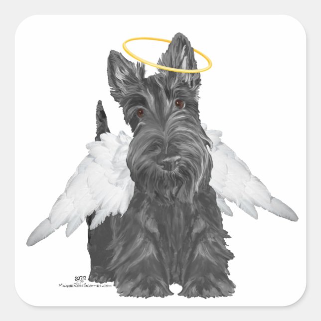 Little Scottie Angel Square Sticker (Front)
