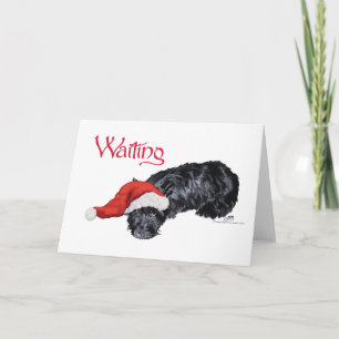 Little Scottie Dog Waiting for Santa Holiday Card