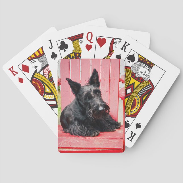 Little Scottie in a Big Red Chair Playing Cards (Back)