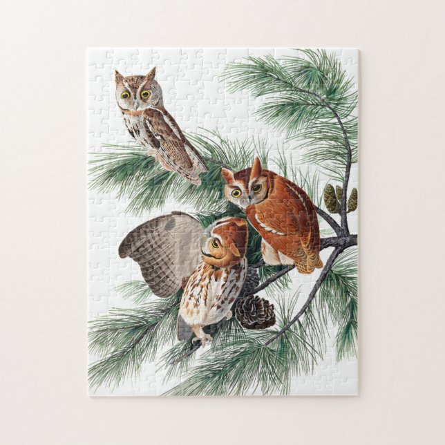 Little Screech Owl by John James Audubon Jigsaw Puzzle (Vertical)