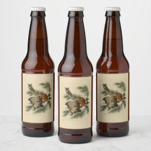 Little Screech Owl from Audubon's Birds of America Beer Bottle Label