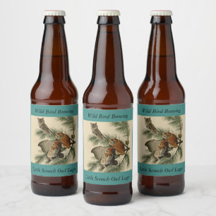 Little Screech Owl from Audubon's Birds of America Beer Bottle Label