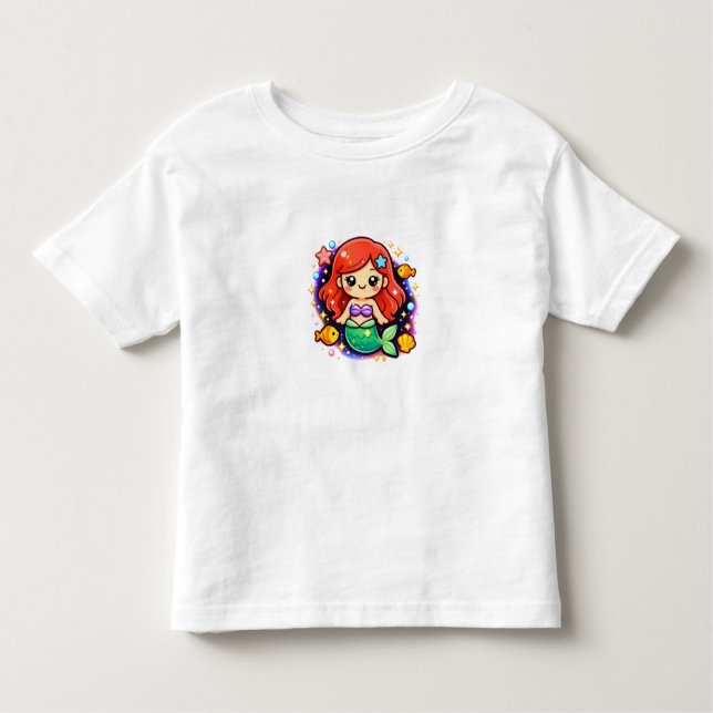 Little Sea Dreamer Mermaid – Cute Toddler Girl T-S T-Shirt (Front)
