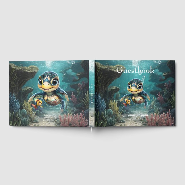 Little sea turtle exploring with her friend.  guest book (Full)