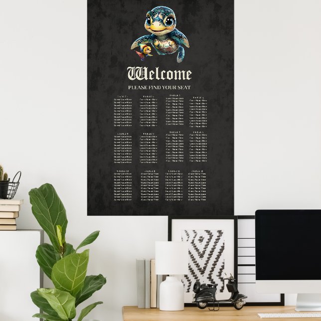 Little sea turtle exploring with her friend.  poster (Home Office)