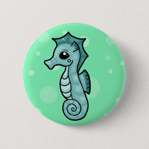 Little seahorse 6 cm round badge