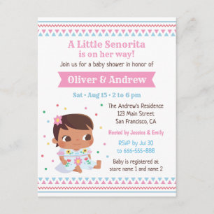 Little Senorita Baby Girl Mexican Baby Shower Invitation