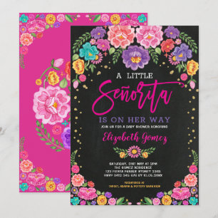 Little Senorita Floral Fiesta Girl Baby Shower Invitation