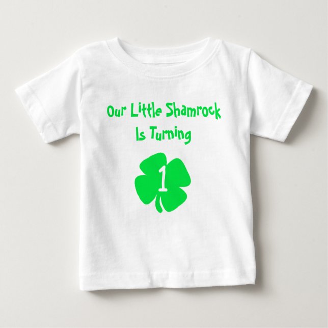Little Shamrock 1st Birthday Baby T-Shirt (Front)