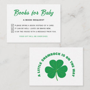 Little Shamrock Baby Shower Please Bring A Book Enclosure Card