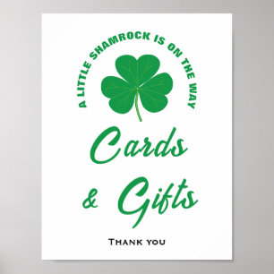 Little Shamrock Fun Baby Shower Cards & Gifts Sign